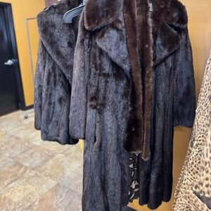 100% mink chocolate coat